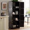 72.4" Tall Freestanding Storage Cabinet with 8 Doors & 4 Shelves, Multi-Purpose Bookshelf for Living Room, Kitchen, Dining Room & Office