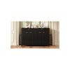 4-35.jpg Modern 55.1'' Buffet Sideboard Cabinet with 2 Drawers & 4 Doors, Adjustable Shelves, Wave-Pattern Design, Aluminum Handles & Painted MDF, Scandinavian Storage Cabinet for Dining Room & Living Room