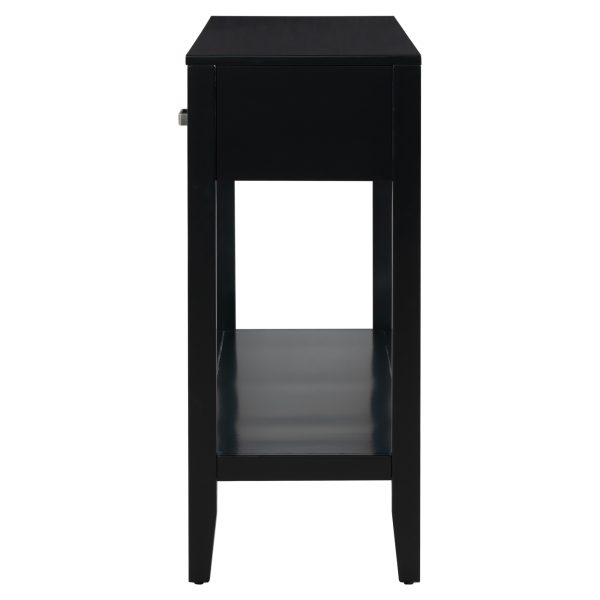 59.1'' Farmhouse Entryway Console Table with 3 Drawers & Open Bottom Shelf, Painted Finish Sofa Table with Vintage Iron Handles, Minimalist Versatile Table for Living Room, Hallway, Kitchen, Bedroom & Office
