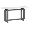 4-43.jpg 59.1'' Painted Entryway Console Table with Pine Veneer, Unique Triple-Rectangle Structure, Thick Solid Pine Legs, Extra-Long Sofa Table for Hallway, Living Room & Kitchen
