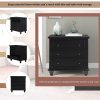 27.6'' Painted Nightstand with Pull-Out Tray, Stylish Bedside Cabinet with 3 Drawers, Minimalist Sofa Side Table with Rubber Legs & Metal Handles for Bedroom, Sofa, Couch and Office