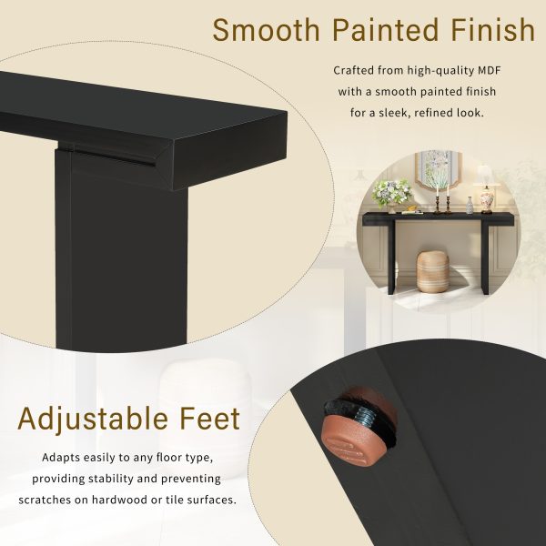 4-48.jpg Large 60-Inch Console Table with Geometric Clean-Line Design, Stylish Painted Entryway Table with Adjustable Leveling Feet, Perfect for Living Room, Entryway and Hallway