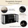 58.3" Modern Buffet Sideboard with 4 Doors, 2 Drawers, Adjustable Shelves, Built-in Power Outlet, Acrylic Panels & Aluminum Alloy Handles, Storage Cabinet for Dining Room, Living Room and Kitchen