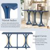 59.8'' Wooden Console Table with Oak Veneer Top, Farmhouse Entryway Table with Rubber Wood Slender Curved Legs, Suitable for Living Room, Entryway, Hallway and Dining Spaces