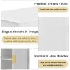 55.1'' Storage Sideboard with 4 Doors, Multifunctional Buffet Cabinet with Open Shelf & 2-Tier Adjustable Shelves, Modern Storage Cupboard Built-in Double Hooks, Perfect for Living Room, Hallway, Dining Area and Office