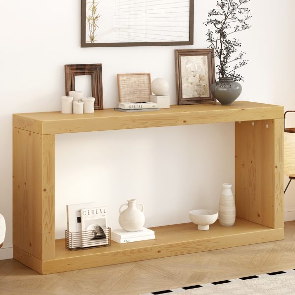 4-68.jpg Modern Minimalist Entryway Table with Stylish Square Silhouette, Simple to Assemble, Ideal for Entryways, Hallways and Living Rooms