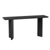 Stylish Console Table with Natural Pine Veneer and Decorative Geometric Legs, Suitable for Living Room, Study and Dining Room