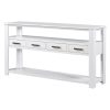 4-7.jpg 61.5'' Large Entryway Console Table with 4 Drawers, 3-Tier Open Shelves and Metal Handles - Painted Design, Versatile for Living Room, Bedroom, Foyer & Kitchen