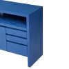 60" 3-Door & 3-Drawer Sideboard C Modern Ash Veneer MDF Storage Cabinet with Semi-Open Shelf & Semi-Circular Back Cutout, Large Capacity Buffet for Living Room, Hallway and Dining Area