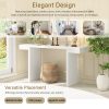 60" Large Console Table with Geometric Clean Lines, Painted Finish & Adjustable Feet C Stylish Entryway Table for Living Room, Entryway and Hallway