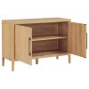 4-8.jpg 47.25-Inch Farmhouse Sideboard with Pine Veneer, 2-Door Retro Buffet & Minimalist Wooden Storage Cabinet with Metal Handles and Adjustable Feet for Living Room & Kitchen