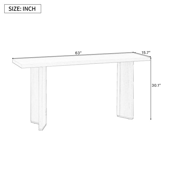 Stylish Console Table with Pine Veneer & Geometric Legs C Perfect for Living Room, Study & Dining Room