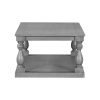 Vintage Coffee Table with Artistic Vase Column Legs & Premium Pine Veneer, Timeless Charm for Living Room and Study