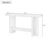 60'' Console Table with Ash Veneer & T-Shaped Legs, Minimalist Entryway Table with Large Top & Bottom Shelf, 120lbs Weight Capacity for Living Room, Hallway and Foyer