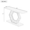 4-84.jpg Modern Entryway Table with Innovative Hollow Hexagonal Legs & Premium Fir Veneer, Elegant Accent Table for Hallway, Entryway and Living Room
