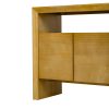 4-85.jpg 60" 4-Door Modern Minimalist Sideboard with Solid Wood Veneer & Open Shelf, Natural Wood Grain Storage Console for Living Room, Hallway & Dining Area