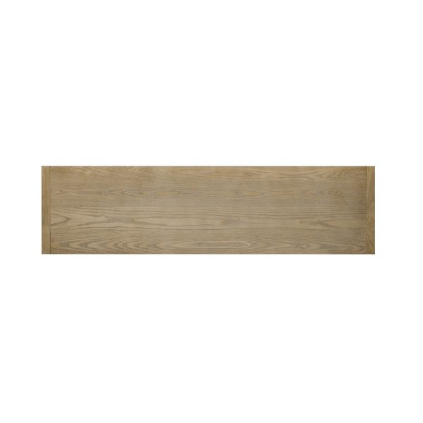 60" 3-Door 3-Drawer Sideboard C Modern Ash Veneer MDF Storage Cabinet with Semi-Open Shelf & Semi-Circular Back Cutout, Spacious Cabinet for Living Room, Hallway & Dining Area