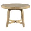 Farmhouse Round Extendable Dining Table with 16" Removable Leaf, Wooden Kitchen Table