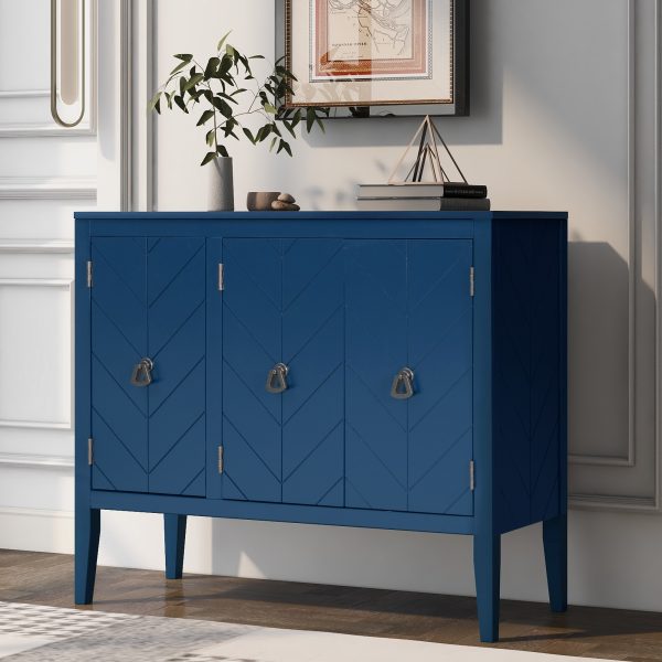 5-10.jpg Sideboard with Adjustable Shelf Storage, Equipped with 3 Retro Metal Handles and 4 Pinewood Legs C Suitable for Entryways, Living Rooms, Studies and Dining Rooms.