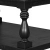 Vintage Coffee Table with Artistic Vase-Style Column Legs & Premium Pine Veneer, Boasting Timeless Elegance. Ideal for Living Rooms and Studies.