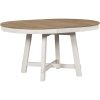 Farmhouse Round Extendable Dining Table with 16" Removable Leaf, Wooden Kitchen Table
