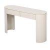 Modern Fluted Console Table with 2 Storage Drawers, Oval Top Entryway Table for Entryway & Living Room