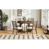 Retro 5-Piece Dining Set, Extendable Round Dining Table with 16" Removable Middle Leaf, Unique Geometric Design for Kitchen & Dining Room (with Chairs)