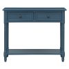 Traditional-Style Console Table C Daisy Collection with Dual Drawers & Bottom Shelf
