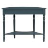 Farmhouse Half Moon Console Table with Storage Drawer & Open Shelf, Rustic Accent Sofa Table for Entryway, Living Room, Hallway & Foyer