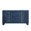 Wooden Sideboard Buffet Cabinet with Adjustable Shelves & Gold Handles, Storage Solution for Kitchen, Dining Room & Living Room