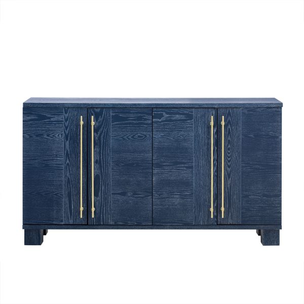 Wooden Sideboard Buffet Cabinet with Adjustable Shelves & Gold Handles, Storage Solution for Kitchen, Dining Room & Living Room