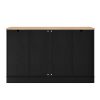 Multi-Functional Storage Sideboard & Extendable Dining Table with Adjustable Shelves, 3-Tier Pull-Out Rack, Kitchen Island for Kitchen, Dining Room & Living Room