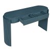 5-145.jpg Entryway Console Table with Natural Wood Grain, Fluted Design, Oval Top & 2 Drawers for Hallway & Living Room