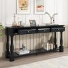 63" Long Console Table with Drawers & Open Shelf, Modern Entryway Table for Hallway & Living Room