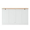 Multi-Functional Storage Sideboard with Extendable Dining Table, Adjustable Shelves & 3-Tier Pull-Out Rack, Versatile Kitchen Island Storage for Kitchen, Dining Room and Living Room