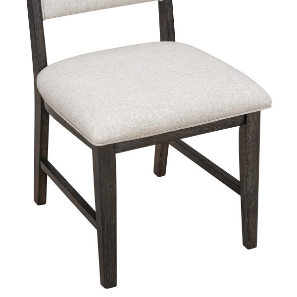 5-178.jpg Vintage Extendable Dining Set for 4-6 with 4 Upholstered Chairs & 1 Bench, Rustic Wire-Brushed Kitchen Table Set Featuring Curved Design for Dining Room & Kitchen
