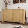5-179.jpg Retro 4-Door Wooden Buffet Cabinet with Distressed Finish & Adjustable Shelves, Storage Sideboard for Dining Room, Kitchen & Living Room