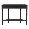 Farmhouse Half-Moon Console Table with Storage Drawer & Open Shelf C Rustic Accent & Sofa Table for Entryway, Living Room, Hallway and Foyer