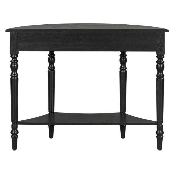 Farmhouse Half-Moon Console Table with Storage Drawer & Open Shelf C Rustic Accent & Sofa Table for Entryway, Living Room, Hallway and Foyer