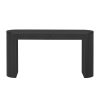 5-19.jpg 58.3" Entryway Console Table with Large Tabletop & Double Drawers, Featuring Arched Sturdy Legs with Stripe Detailing, Pine Veneer Sofa Table with Adjustable Feet for Living Room, Hallway, Foyer & Kitchen