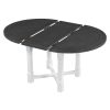 5-192.jpg 5-Piece Extendable Dining Set for 4, Farmhouse Round Dining Table with Upholstered Chairs & Removable Leaf, Ideal for Kitchen & Dining Room