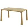 Retro 6-Seater Wood Dining Set, Upholstered Chairs Included C Perfect for Kitchen & Dining Room