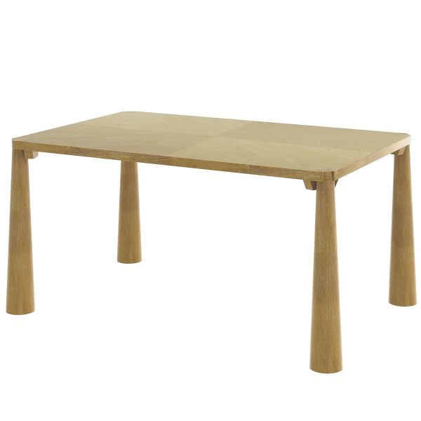 Retro 6-Seater Wood Dining Set, Upholstered Chairs Included C Perfect for Kitchen & Dining Room