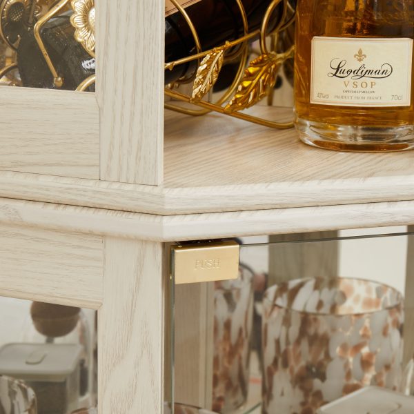 Lighted Corner Glass Curio Cabinet, Display Case for Living Room, Ideal for Antiques, Wine & Bar Glass Storage (Light Included)