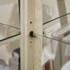 Corner Lighted Glass Curio Cabinet  Display Case for Living Room, Ideal for Antiques, Wine & Bar Glass Storage, Built-in Light Included