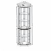 Corner Lighted Glass Curio Cabinet, Display Case for Living Room Ideal for Antiques, Wine and Bar Glass Storage with Built-in Light