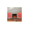 Modern Wooden Electric Fireplace TV Stand with 3D Fireplace, LED Lights, Glass Shelves & USB Charging Port, Media Center Table for TVs