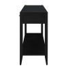 60" Black Painted Console Table with 3 Drawers & Storage Shelf, Farmhouse Wooden Entryway Sofa Table for Living Room, Hallway, Entryway, Foyer & Corridor