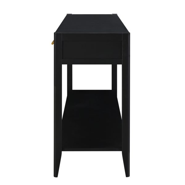 60" Black Painted Console Table with 3 Drawers & Storage Shelf, Farmhouse Wooden Entryway Sofa Table for Living Room, Hallway, Entryway, Foyer & Corridor