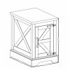 Rustic Farmhouse Rectangular End Table & Nightstand with Barn Door & Adjustable Storage Shelf, Versatile Side Table for Living Room and Bedroom
